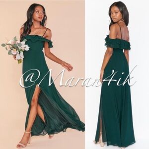 NWT Show Me Your Mumu Emma Ruffle Maxi
Dress in Emerald Chiffon XXS